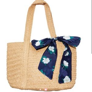 Draper James Straw Bag with Floral Scarf